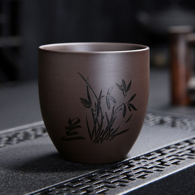 4vnt/rinkinys Yixing Purple molio arbatos puodelis Arbatos rinkinys Kelioninis nešiojamas arbatos dubuo Master Cup asmeninis arbatos puodelis Buitinis arbatos indas geriamasis 140ml