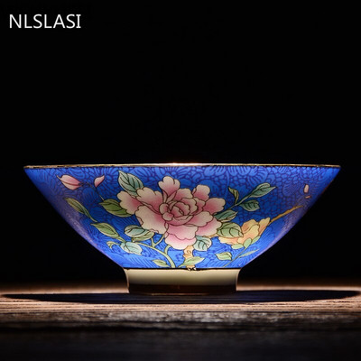 NLSLASI Kinijos Jingdezhen arbatos puodelių rinkinys Pastelinės technologijos rankomis dažytas keramikinis arbatos puodelis Kelioninis nešiojamas arbatos puodelis Master Cup