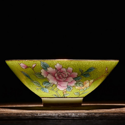 NLSLASI Čínska sada šálok na čaj Jingdezhen Pastel Technology Ručne maľovaná keramická šálka na čaj Cestovná prenosná miska na čaj Master Cup