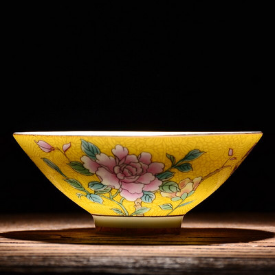 NLSLASI Čínska sada šálok na čaj Jingdezhen Pastel Technology Ručne maľovaná keramická šálka na čaj Cestovná prenosná miska na čaj Master Cup