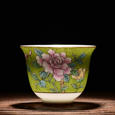NLSLASI Čínska sada šálok na čaj Jingdezhen Pastel Technology Ručne maľovaná keramická šálka na čaj Cestovná prenosná miska na čaj Master Cup