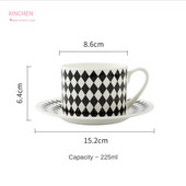 225ML šalica za kavu Tasas De Cafe Tazas De Ceramica Creativas Vasos Para Cafe Mlijeko Šalica za čaj Obiteljski par Poslijepodnevna šalica za čaj CN