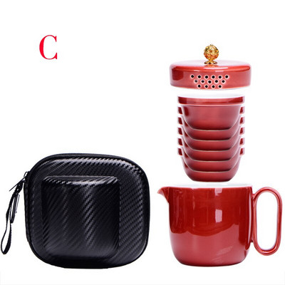 Kinų stiliaus nešiojamieji kelioniniai indai Keraminis Gaiwan arbatos rinkinys