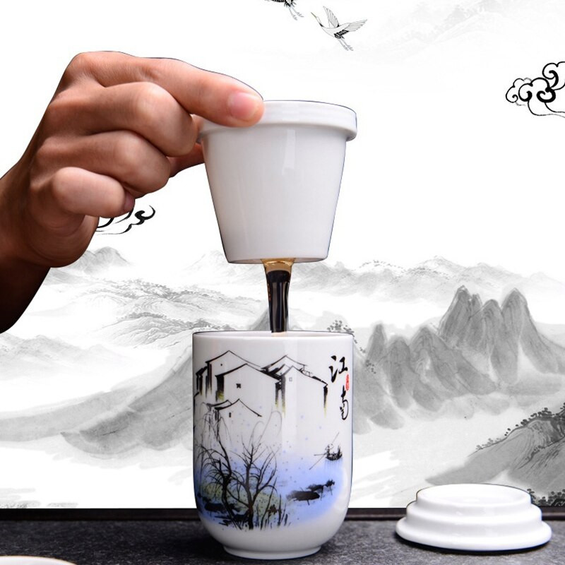 Kinų stiliaus nešiojamieji kelioniniai indai Keraminis Gaiwan arbatos rinkinys