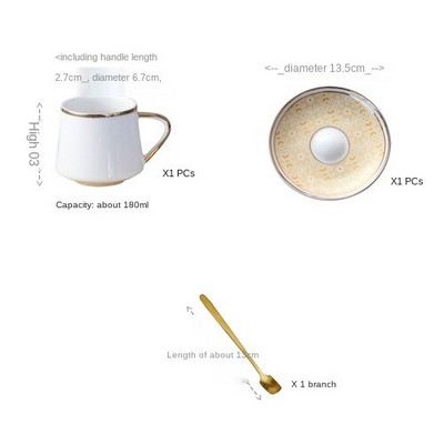 Nordic Luxury fehér kerámia csésze és csészealj szett Modern dizájn kávéscsésze Délutáni tea Török kávéscsésze szett Utazós kávéscsésze