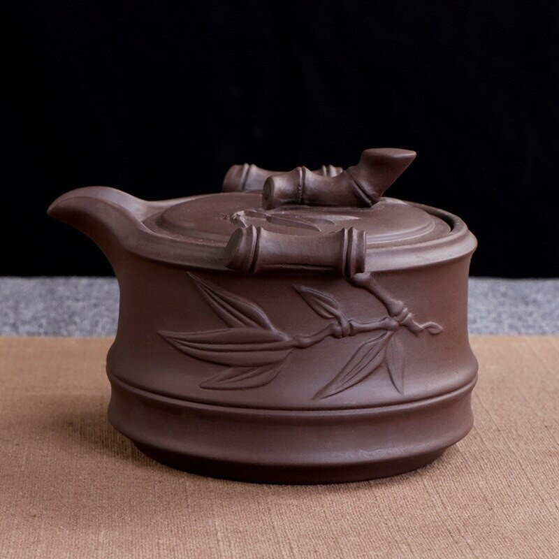 Nešiojamos įmonės verslo dovanos arbatos rinkinys lauko kelionėms Vienas purpurinis molinis puodas su dviem puodeliais