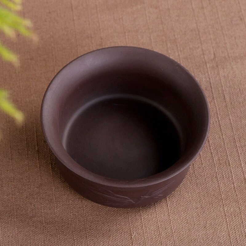 Nešiojamos įmonės verslo dovanos arbatos rinkinys lauko kelionėms Vienas purpurinis molinis puodas su dviem puodeliais