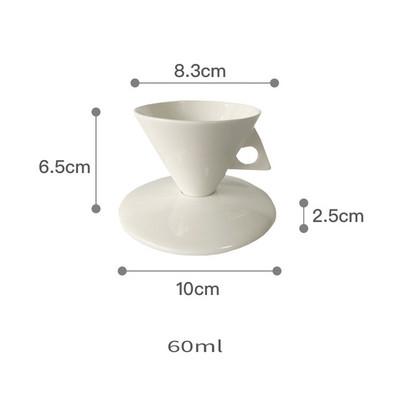 Šalica za kavu, keramička vintage ins konusna kreativna piramida, šalica za kavu i tanjurić, set za latte cappuccino, čaj s mlijekom, posuđe za piće, poklon