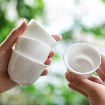 Единична керамична чаша за чай Dehua от бял порцелан Единична чаша за чай от ланолин и нефрит Домакински комплект за чай Kungfu Комплект чаши за чай