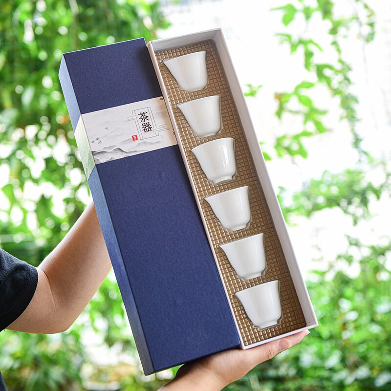 Dehua alb porțelan Master Cup o singură ceașcă de ceai din ceramică o singură lanolină jad Set de ceai Kungfu de uz casnic Set ceai de ceai