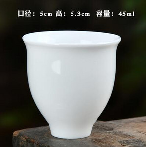 3 vnt./pak. Didelis keraminis puodelis gryno balto porceliano bambuko kepurės puodelis Rankų darbo Kungfu arbatos rinkinys Mažas arbatos puodelis arbatos priedai