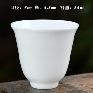 3 vnt./pak. Didelis keraminis puodelis gryno balto porceliano bambuko kepurės puodelis Rankų darbo Kungfu arbatos rinkinys Mažas arbatos puodelis arbatos priedai