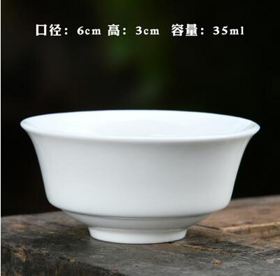 3 vnt./pak. Didelis keraminis puodelis gryno balto porceliano bambuko kepurės puodelis Rankų darbo Kungfu arbatos rinkinys Mažas arbatos puodelis arbatos priedai