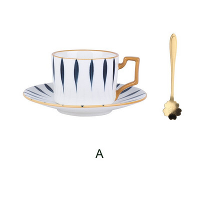 220 ml japoniškos kavos puodelių ir lėkštučių rinkinys Keraminiai arbatos puodeliai Šeimai balti mėlyni pieno puodeliai Šiaurės virtuvės namų gėrimai