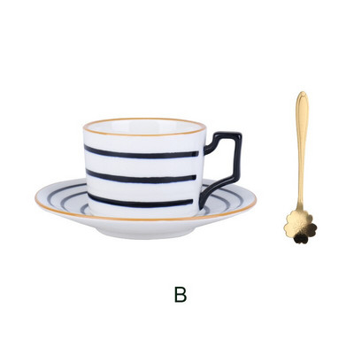 220 ml japoniškos kavos puodelių ir lėkštučių rinkinys Keraminiai arbatos puodeliai Šeimai balti mėlyni pieno puodeliai Šiaurės virtuvės namų gėrimai