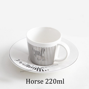 Δημιουργικό άλογο παραμόρφωσης φλιτζάνι καθρέφτης καθρέφτης φλιτζάνι καφέ σετ τσαγιού αστείο φλιτζάνια καφέ κεραμικό σετ φλιτζανιών καφέ ποτηράκι