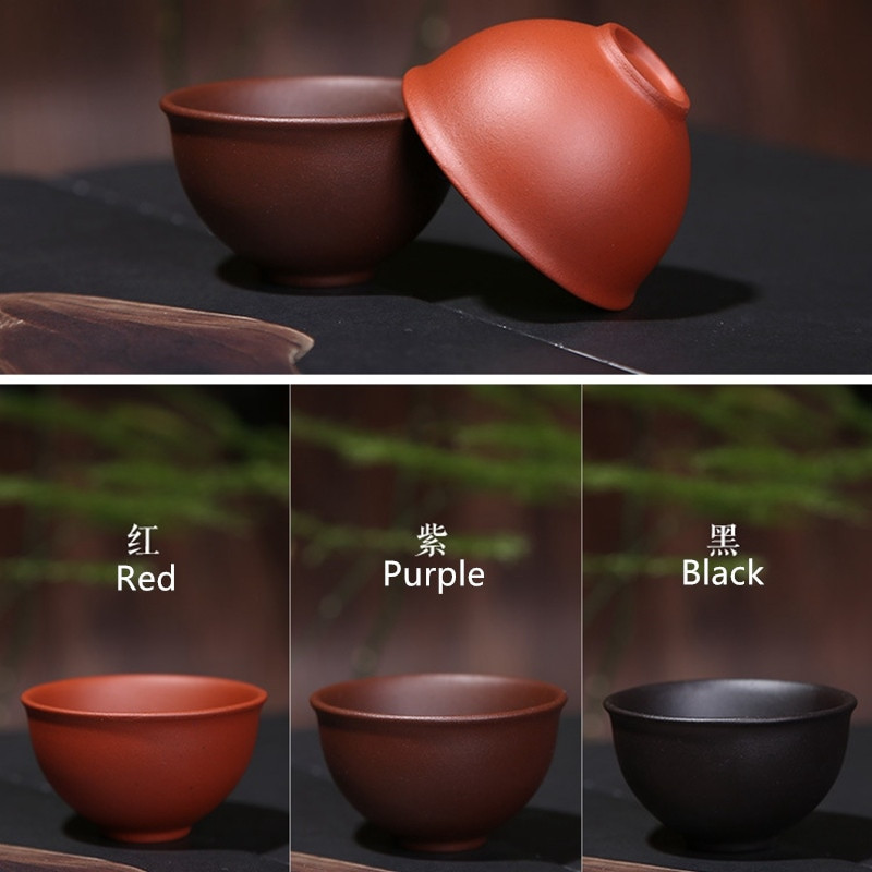 4 db/tétel Kínai Kínai Kung fu tea csésze (30,55,75 ml) három különböző színű YiXing Purple Clay teáscsésze készlet teához