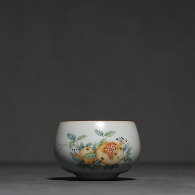 4 kom/lot Kineska ručno oslikana keramička šalica za čaj Retro Ru Kiln zdjela za čaj Ručno izrađeni butik set za čaj Osobna posuda za piće s jednom šalicom