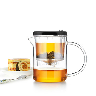 SAMADOYO Aukštos kokybės stiklinis Gongfu Teaset Presas AUTO-OPEN Art arbatos puodelis Arbatinukas su infuzoriumi Elegantiškas arbatos rinkiniai Stiklinis arbatinukas 350ml