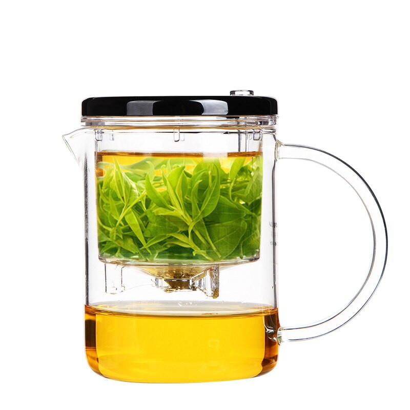 SAMADOYO Kiváló minőségű üveg Gongfu teaset Press AUTO-OPEN Art Tea Cup teáskanna infúzióval Elegáns teáskészletek Üveg teáskanna 350ml