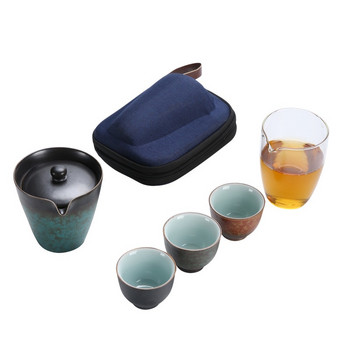 Ιαπωνικό σετ τσαγιού eseceramic τσαγιέρα gaiwan με 3 φλιτζάνια σετ τσαγιού φορητό σετ τσαγιού ταξιδιού ποτό Δωρεάν αποστολή