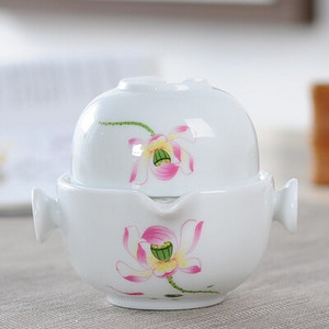 Kinietiškas kung fu arbatos rinkinys Įeina 1 puodas 1 puodelis, gražus ir paprastas arbatinukas, kraštovaizdžio tapybos kelioninis arbatos rinkinys elegantiškas Gaiwan