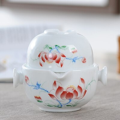 Hiina kung fu teekomplekt sisaldab 1 pott 1 tass, ilus ja lihtne teekann, maastikumaali reisiteekomplekt, elegantne gaiwan