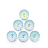 6db/készlet Celadon színű aranyhal teáscsésze,Kung Fu teáscsésze készlet Glaze Travel Tea Bowl Kínai porcelán teáscsésze készlet Tea kiegészítők