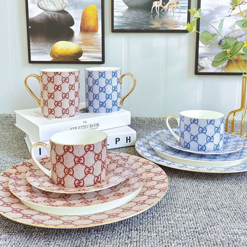 Kreatív kerámia Bowknot kávésbögre kézzel készített teáscsészével Nordic Home Decor Phnom Penh kávéscsészék és csészealj díszdobozzal