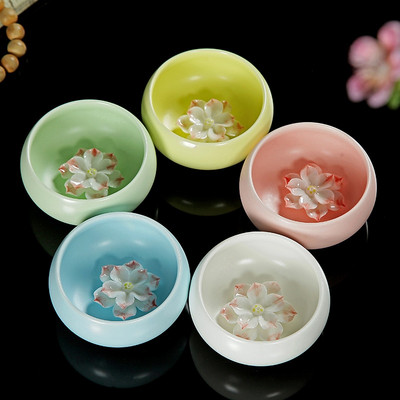 Cană de ceai de lotus cu design nou 3D. Cești de ceai din porțelan chinezesc din China și farfurie Bol de ceai, ceainic din China Ceai de ceai din Celadon