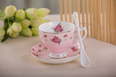 180ML, ceașcă de cafea din porcelană fină și farfurie și lingură, design amuzant de modă, ceașcă espresso zakka tazas cafe, cană de cafea europeană