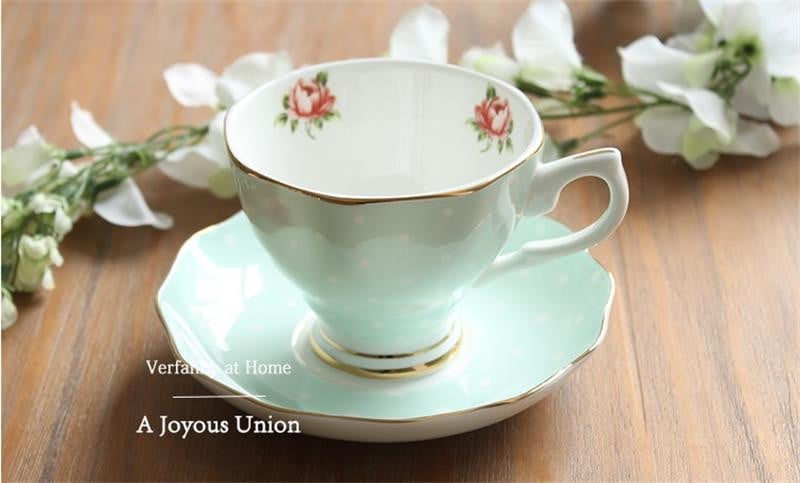 180ML, ceașcă de cafea din porcelană fină și farfurie și lingură, design amuzant de modă, ceașcă espresso zakka tazas cafe, cană de cafea europeană