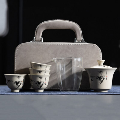 Hordozható Kung Fu teaset csésze teáskanna infuser Gaiwan kreatív teafőző edénykészletek Otthoni irodai kínai teaszertartás ajándék