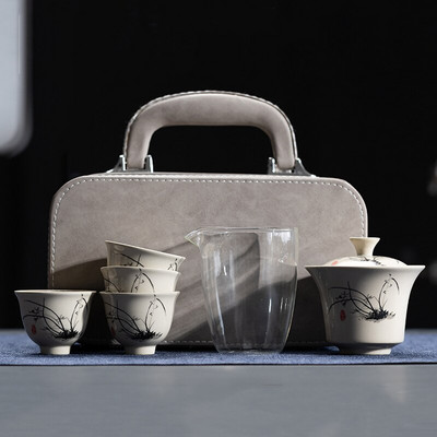 Hordozható Kung Fu teaset csésze teáskanna infuser Gaiwan kreatív teafőző edénykészletek Otthoni irodai kínai teaszertartás ajándék