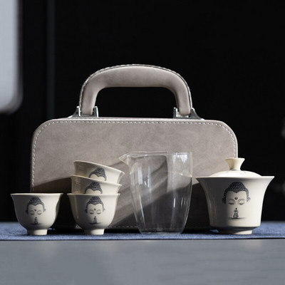Hordozható Kung Fu teaset csésze teáskanna infuser Gaiwan kreatív teafőző edénykészletek Otthoni irodai kínai teaszertartás ajándék