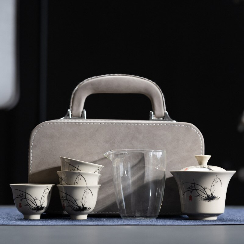 Hordozható Kung Fu teaset csésze teáskanna infuser Gaiwan kreatív teafőző edénykészletek Otthoni irodai kínai teaszertartás ajándék