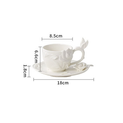 Rankinis keraminių puodelių ir lėkštučių rinkinys Kūrybinis reljefinių gėlių restoranas Desertinis patiekalas Europietiška popietės arbata Vaisių salotų lėkštės