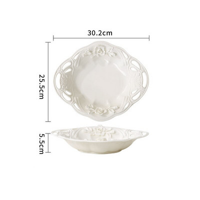 Rankinis keraminių puodelių ir lėkštučių rinkinys Kūrybinis reljefinių gėlių restoranas Desertinis patiekalas Europietiška popietės arbata Vaisių salotų lėkštės