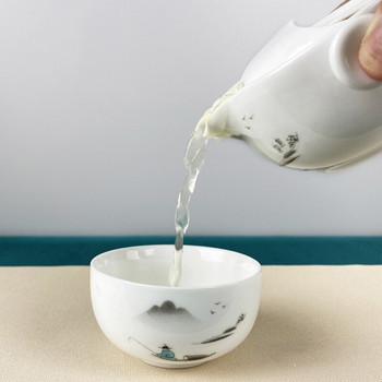 Комплект за чай Ceramics Включва 1 тенджера 1 чаша, висококачествен елегантен и лесен Gaiwan, красив и лесен чайник чайник, кунг-фу чайник с