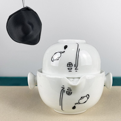 Keramikos arbatos rinkinį sudaro 1 puodas 1 puodelis, aukštos kokybės elegantiškas ir lengvas Gaiwan, gražus ir lengvas arbatinukas virdulys, kung fu arbatinukas su