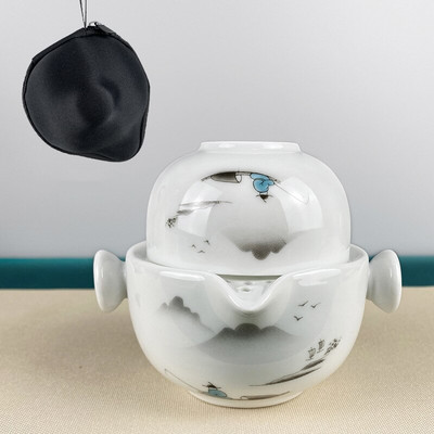 Keramikos arbatos rinkinį sudaro 1 puodas 1 puodelis, aukštos kokybės elegantiškas ir lengvas Gaiwan, gražus ir lengvas arbatinukas virdulys, kung fu arbatinukas su