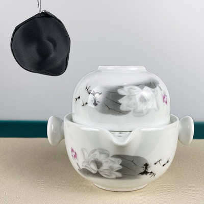 Keramikos arbatos rinkinį sudaro 1 puodas 1 puodelis, aukštos kokybės elegantiškas ir lengvas Gaiwan, gražus ir lengvas arbatinukas virdulys, kung fu arbatinukas su
