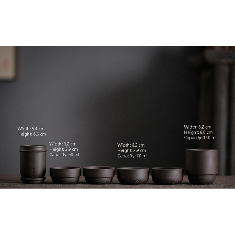 Putni Kung Fu Set za čaj Ljubičasti pijesak Prijenosni čajnik Keramički čajnik Gaiwan Šalice čaja Čajna ceremonija Lončić s putnom torbom