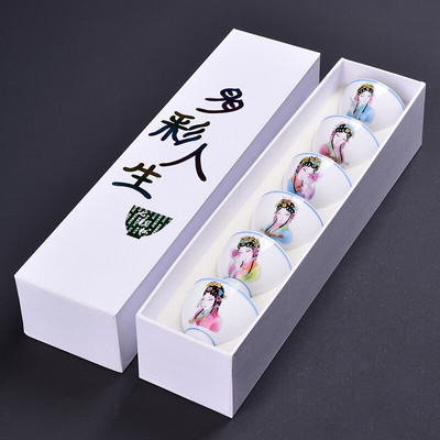 6 gab./daudz Keramikas tējas krūze Ar dāvanu kastīti Oolong tēja Mazas krūzītes Boutique porcelāna Tējas komplekts Aksesuāri Meistara personīgā viena krūze