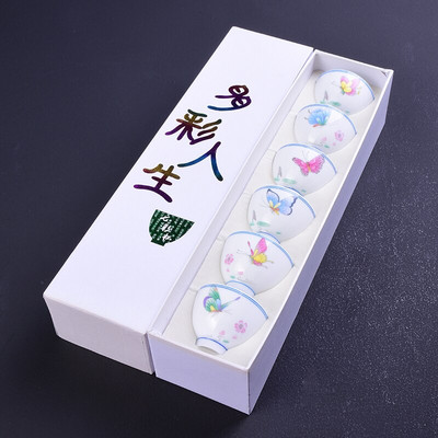 6 gab./daudz Keramikas tējas krūze Ar dāvanu kastīti Oolong tēja Mazas krūzītes Boutique porcelāna Tējas komplekts Aksesuāri Meistara personīgā viena krūze
