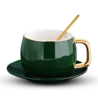 Kerámia kávés/teás csészék és bögrék Utazási kávéscsésze csészealj készlet Porcelán teáscsésze kanállal