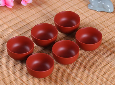 Creativ 6 bucăți ceașcă de ceai din lut violet, ceașcă de ceai puer YiXing ceașcă de ceai violet, cești chinezești kung fu cadou din porțelan chinezesc