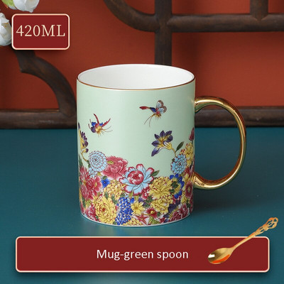 Retro zománcozott kávéscsésze és csészealj doboz szett Exquisite Bone China könnyű luxus délutáni tea csésze készlet otthoni ivóeszköz ajándék
