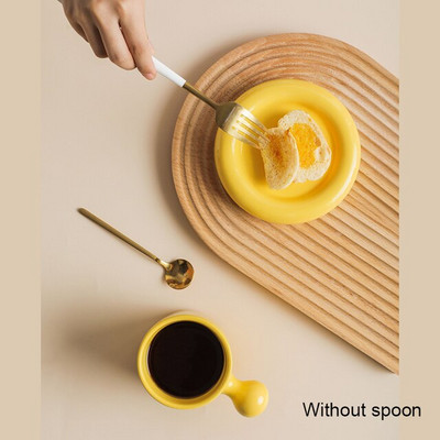 Holaroom Macaron színes kávés csészealj Praktikus tejes tea ivócsésze kerámia csésze kávés bögre Desszert csészealj készlet Italkészlet