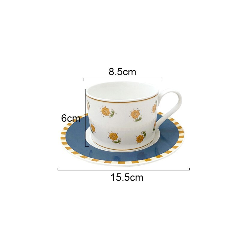 Holaroom cu model de flori din ceramică, ceai cu lapte, ceașcă de băut, ceașcă de cafea, ceașcă de cafea practică, farfurie, set de cești durabil, veselă de bucătărie